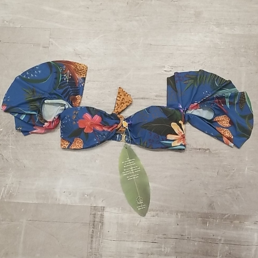 💕FARM RIO💕 Reversible Bandeau Strapless Bikini TOP XS NWT